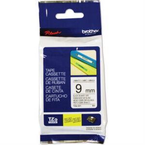 Ruban d&rsquo;étiquette P-touch laminé blanc 9 mm (TZe-221)