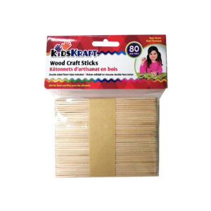 Bâtonnets d&rsquo;artisanat en bois naturel (80)