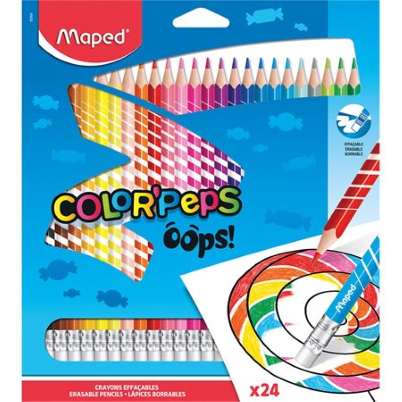 Crayons à colorier en bois effaçables (24)