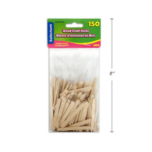 Mini bâtonnets d'artisanat en bois naturel (150)
