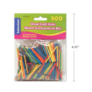 Bâtons d&rsquo;artisanat en bois de couleur – allumettes (800)