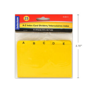 Carte d&rsquo;index pour fiches 3 x 5 po A à Z